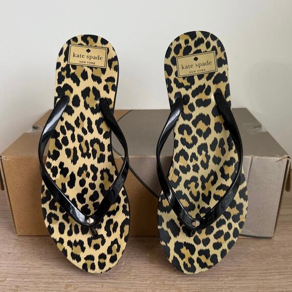 Kate Spade New York Nova Leopard Print Flip Flops- SZ W 9 - Picture 9 of 11